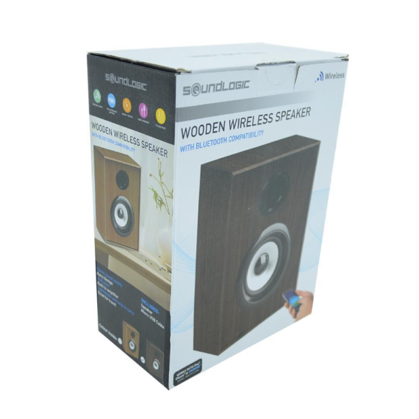 Bluetooth speaker houtkleur 25 cm assorti