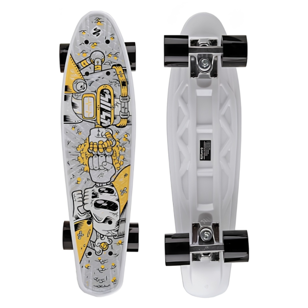Street Surfing skateboard beach board grijs/geel 55 cm