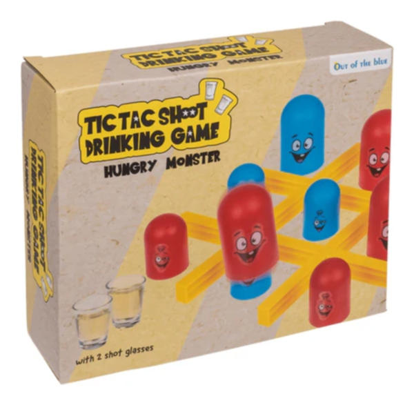 Out of the blue tic tac toe drankspel met glazen 24-delig