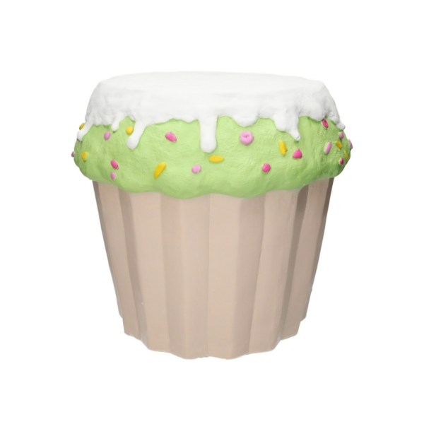 Bijzettafel cupcake wit/groen 37 cm
