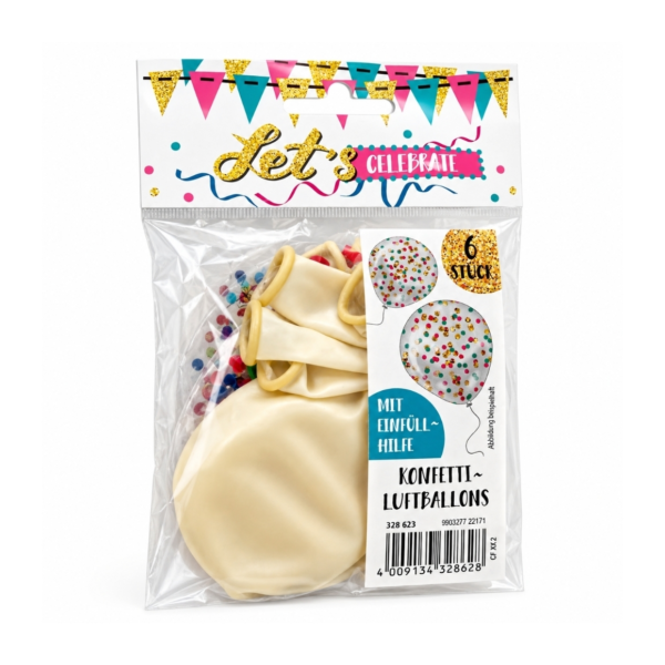 Ballon Confetti Crystal 27,5 cm 6 stuks
