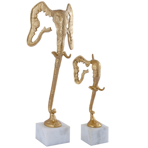 PTMD beeld Horton olifant marmer/goudkleurig 68 cm