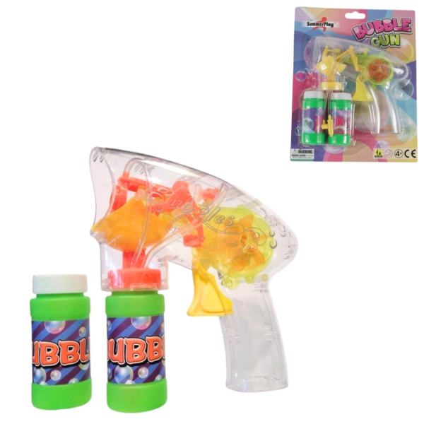 Bellenblaaspistool transparant 15 cm