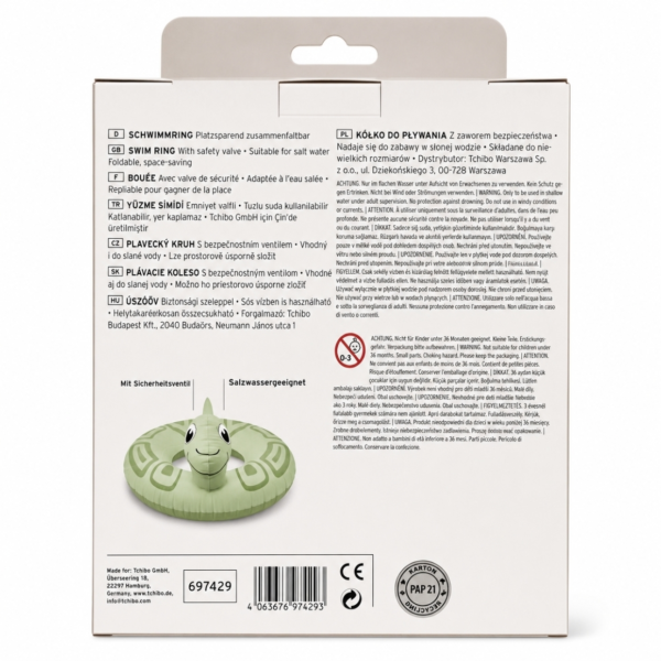 (R) Tchibo zwemband Schildpad groen 90 cm
