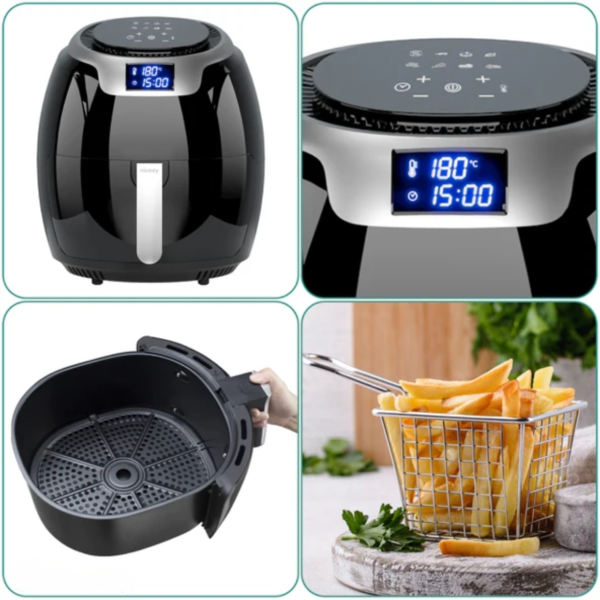 Niceey Airfryer XXL zwart 8 L 1800W