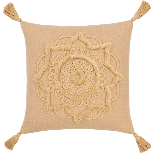 J-Line kussen Bloem beige 43 x 43 cm