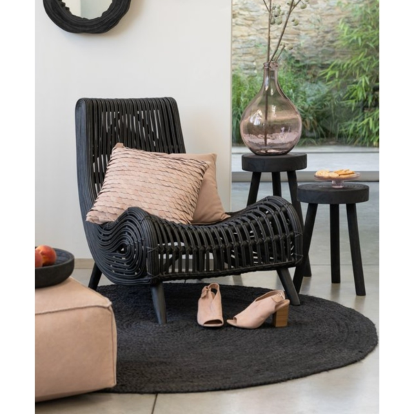 J-Line kussen Suede leer oudroze 43 x 43 cm