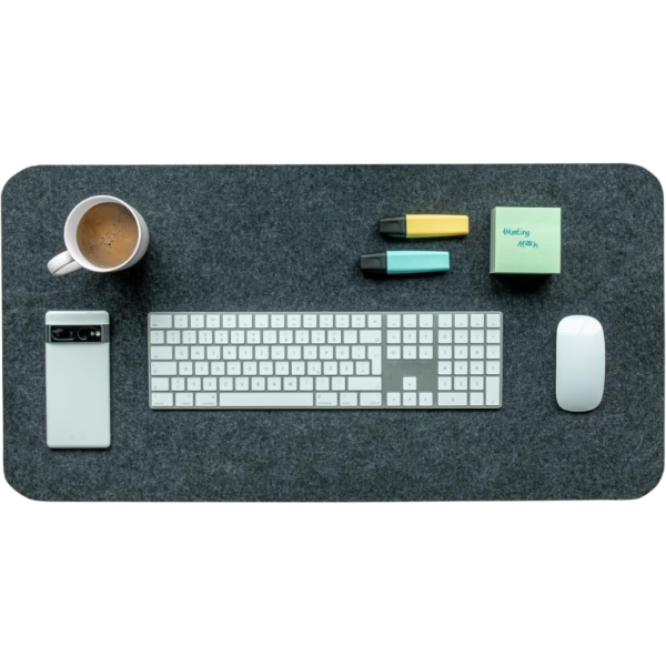 Premium bureau onderlegger vilt donkergrijs 80 x 40 cm