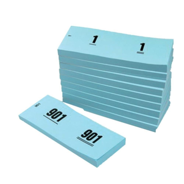 400012 Garderobe tickets blauw 11 cm