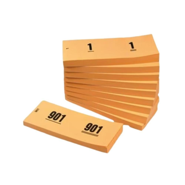 400014 Garderobe tickets oranje 11 cm