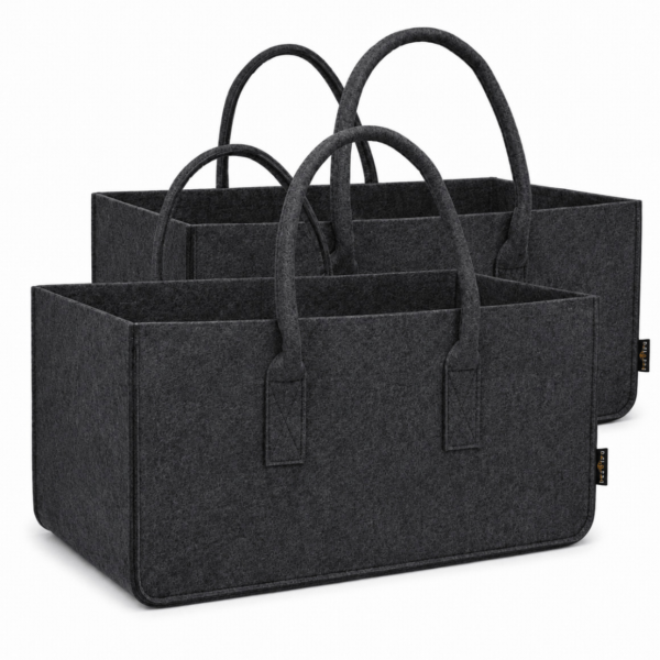 Premium mand vilt donkergrijs 61 cm set van 2