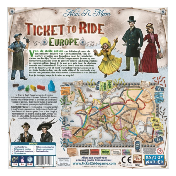 Days of Wonder bordspel Ticket to Ride Europe