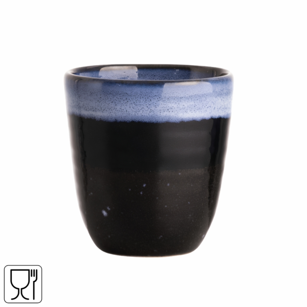 Gusta mok Retro zwart/blauw 180 ml