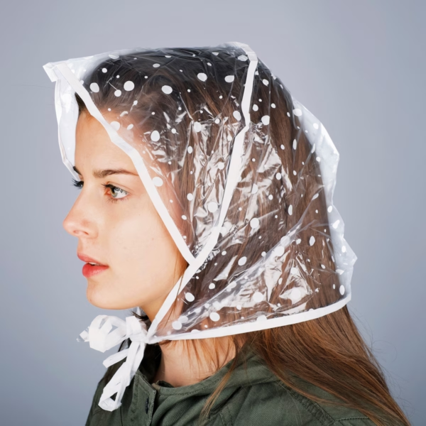 Regenkapje transparant stippen one size