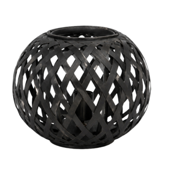 J-Line tafellamp Bamboo zwart 30 cm