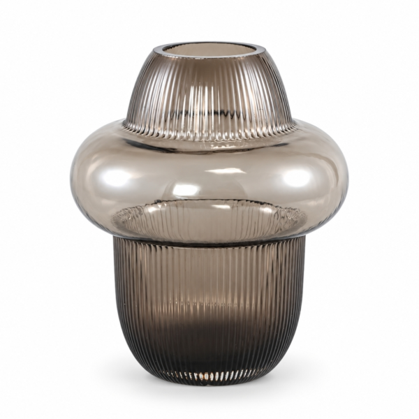 PTMD vaas Marlene rookglas bruin 19,5 cm