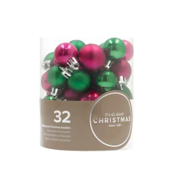 Kerstballen shatterproof Berry 32 stuks