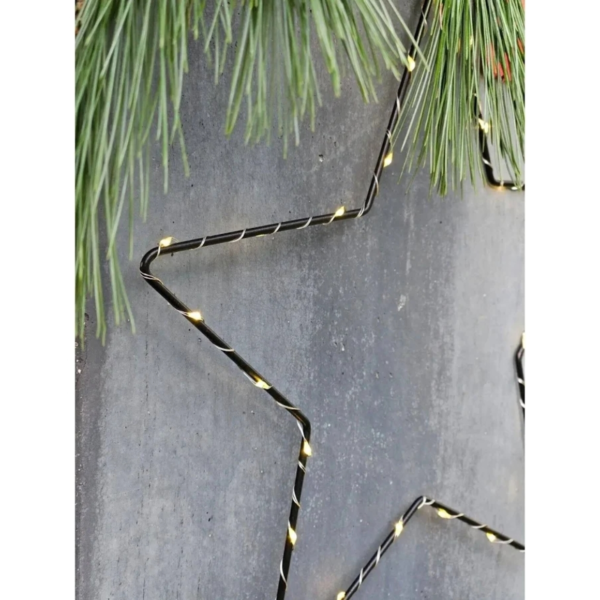 Kerstster LED op batterij zwart 45 cm