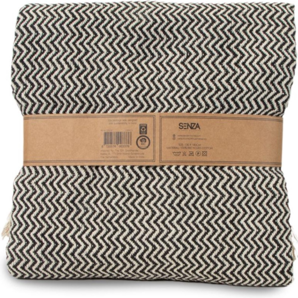 Jens Living plaid katoen zwart/wit 130 x 180 cm