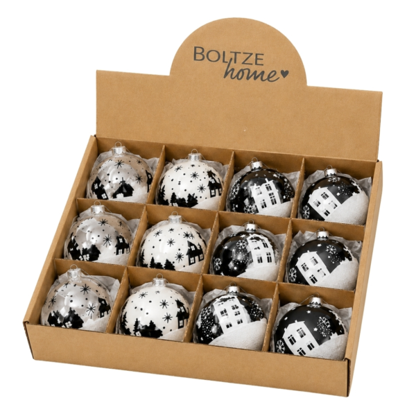 Boltze kerstbal Villeo 8 cm 4 assorti