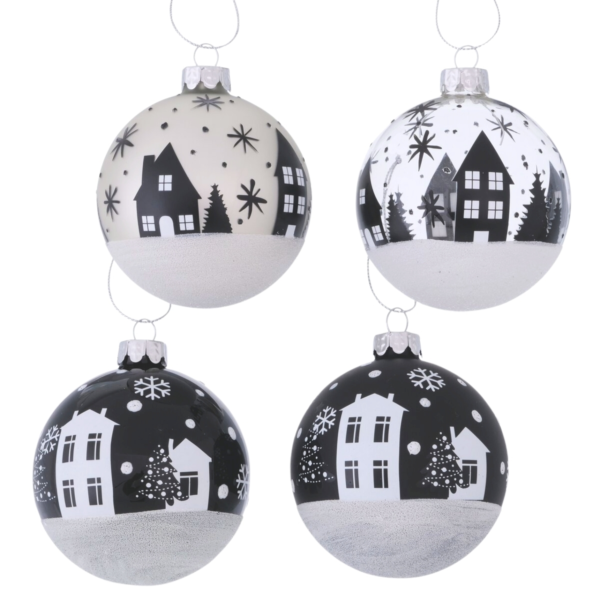 Boltze kerstbal Villeo 8 cm 4 assorti
