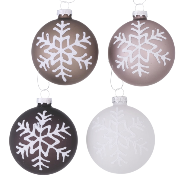 Boltze kerstbal Floka 8 cm 4 assorti