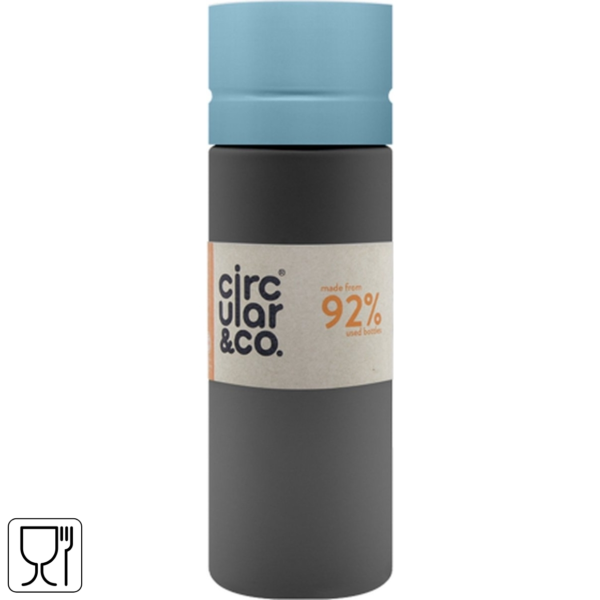 Circular & co drinkfles grijs/blauw 600 ml