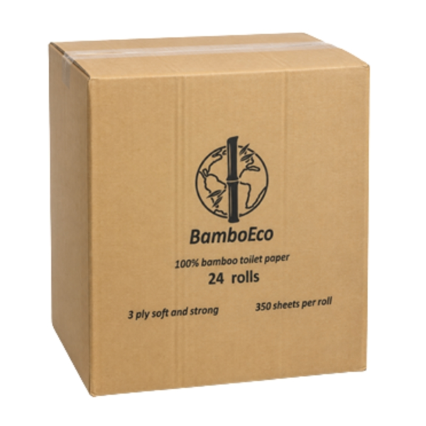 Wc papier bamboe 350 vellen 3-laags 24 stuks