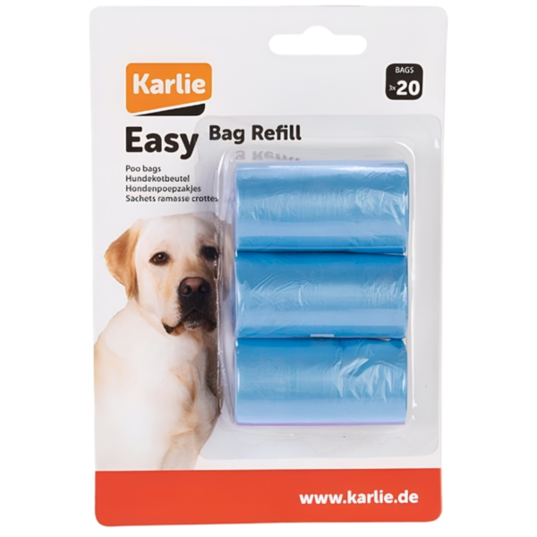Karlie poepzakjes easy bag blauw 3 x 20 stuks