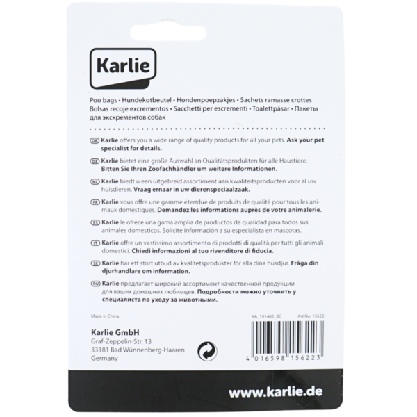 Karlie poepzakjes easy bag blauw 3 x 20 stuks