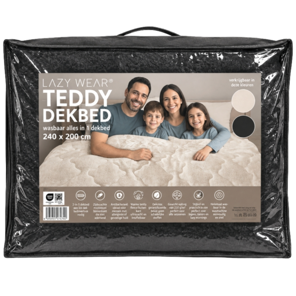 Teddy dekbed antraciet 240 x 200 cm