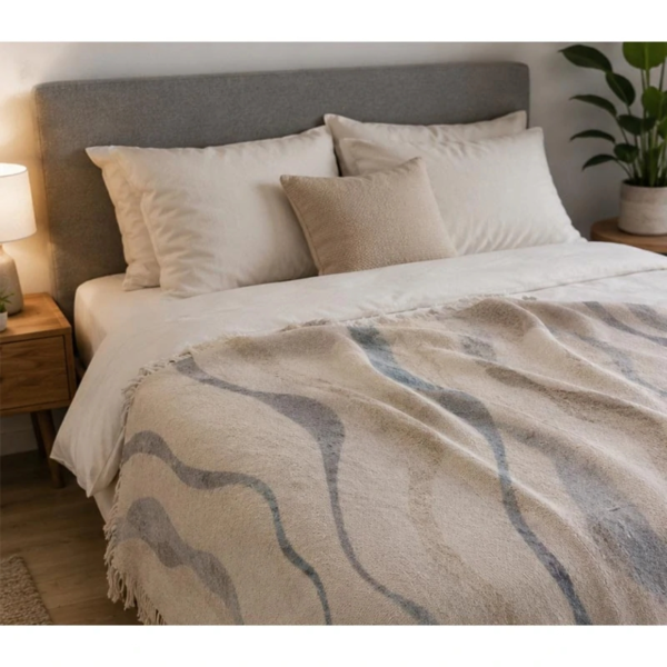 Plaid boho beige 130 x 160 cm 2 assorti