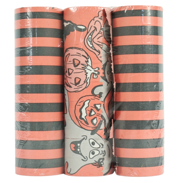 Serpentines bloemen/sterren en Halloween 4 meter 2 assorti set van 3