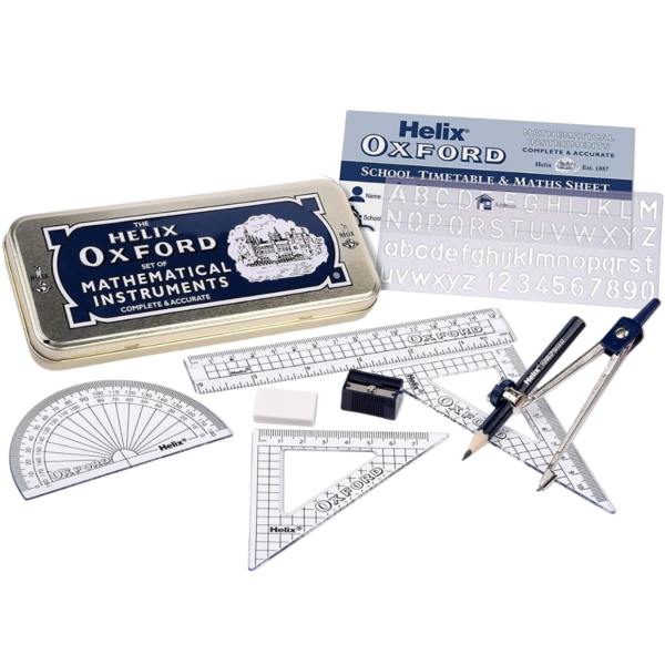 Helix Oxford geometrieset in metalen doos 9-delig