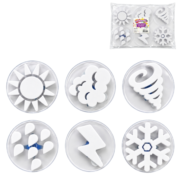 Colorations stempel weer 12,5 cm 6 stuks