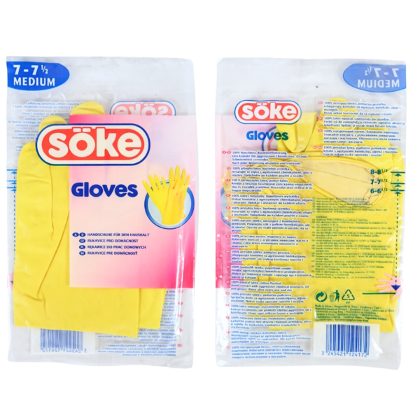 Soke huishoudhandschoenen latex geel maat M