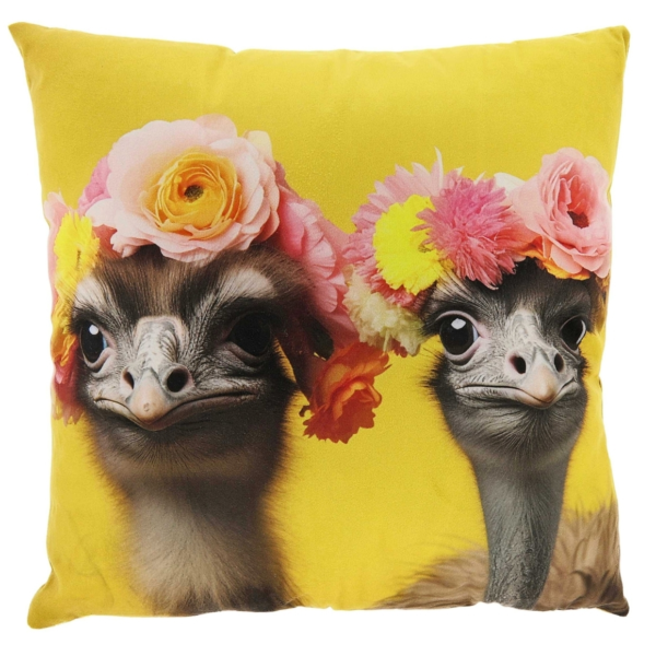 Unique Living kussen Summer struisvogels 45 x 45 cm