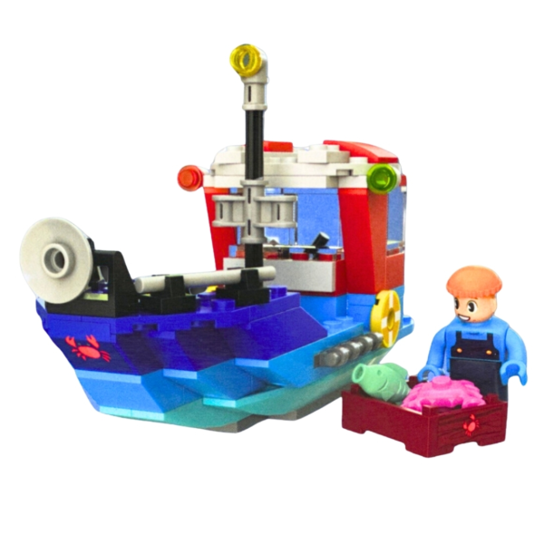 Kids Bricks bouwstenen boot 16 cm 118 delig