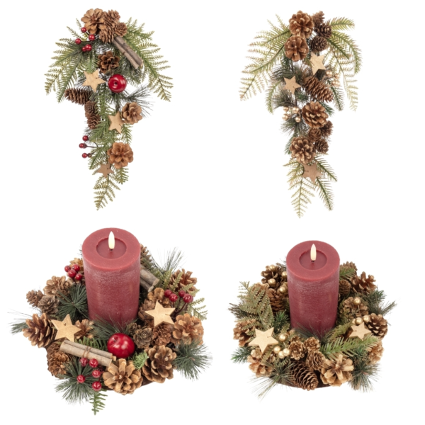 Hobby Flora DIY kerstkrans 25 cm 7 assorti