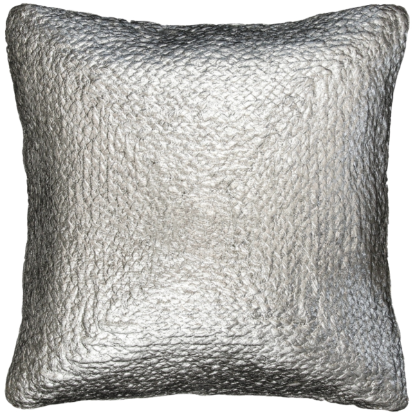 Unique Living kussen Metallic zilverkleurig 45 x 45 cm