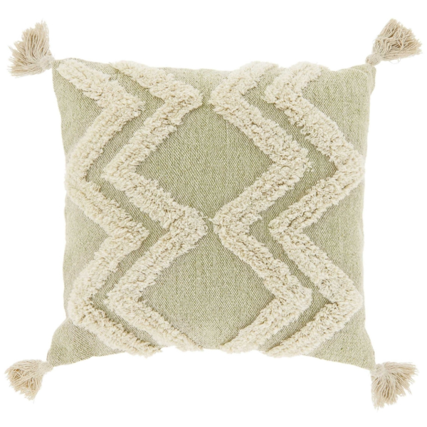 Unique Living kussen Dahlia moss green 45 x 45 cm