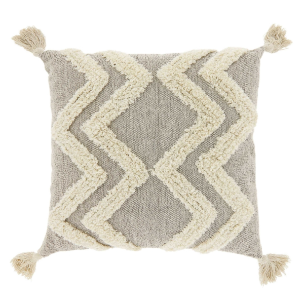 Unique Living kussen Dahlia taupe 45 x 45 cm