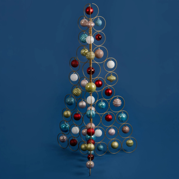 Kerstboom frame metaal goudkleurig 118 cm