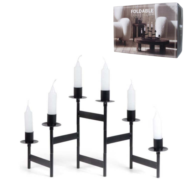 Jens Living opvouwbare kandelaar zwart 56 cm