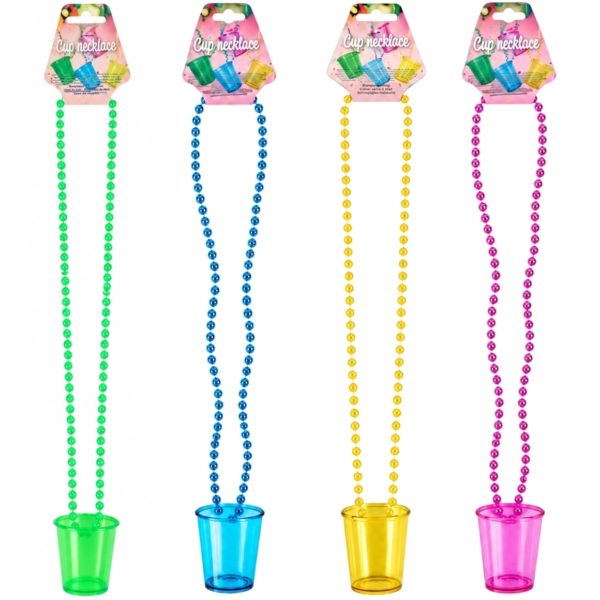 Shotglas met ketting 50 ml 4 assorti