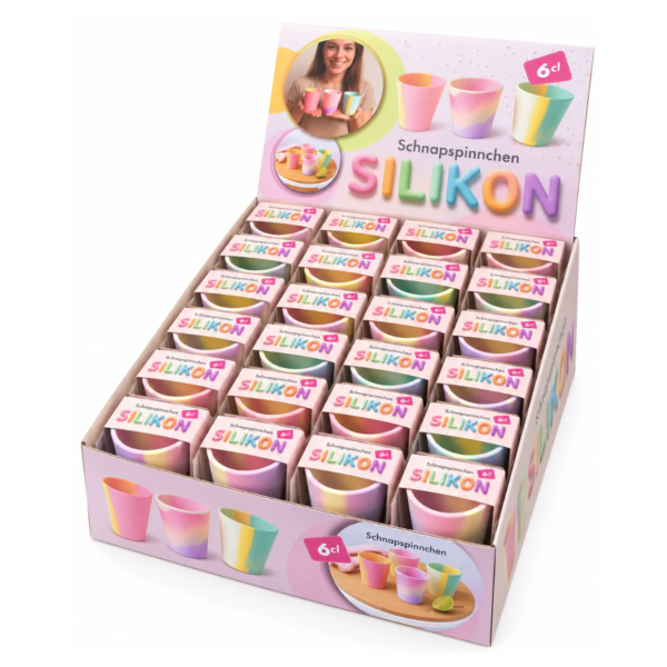 Shotglaasje Party siliconen 6 cl 3 assorti