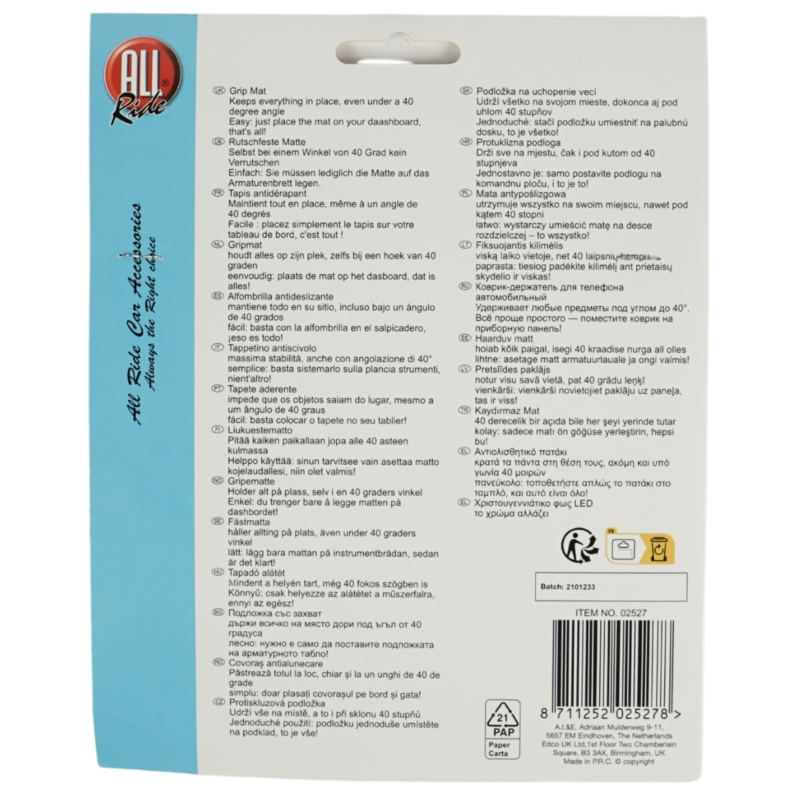 Antislipmat auto 15 x 15 cm 2 stuks