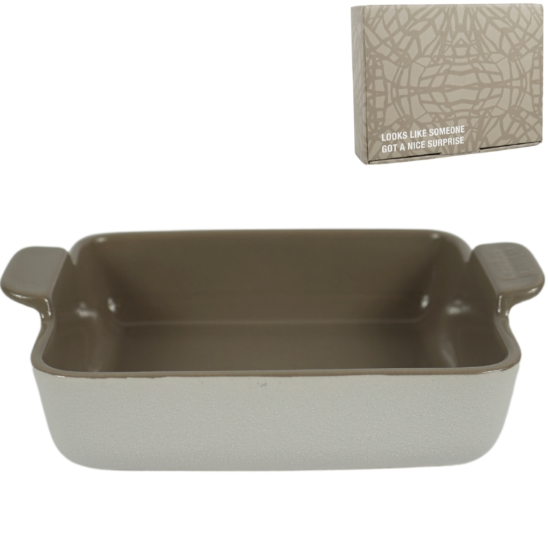 Orrefors Jernverk ovenschaal wit/taupe 22,5 cm