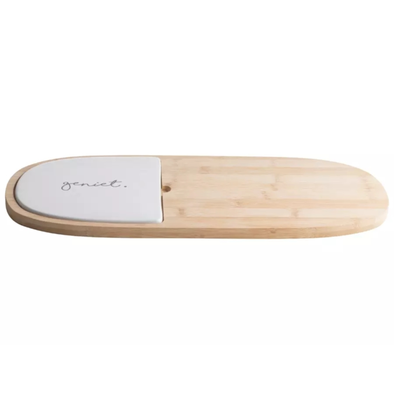 Gusta serveerplank bamboe en keramiek 45 cm