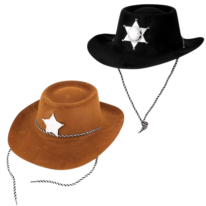 Cowboyhoed Sheriff kids 34 cm 2 assorti